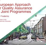 European Approach for Quality Assurance of Joint Programmes